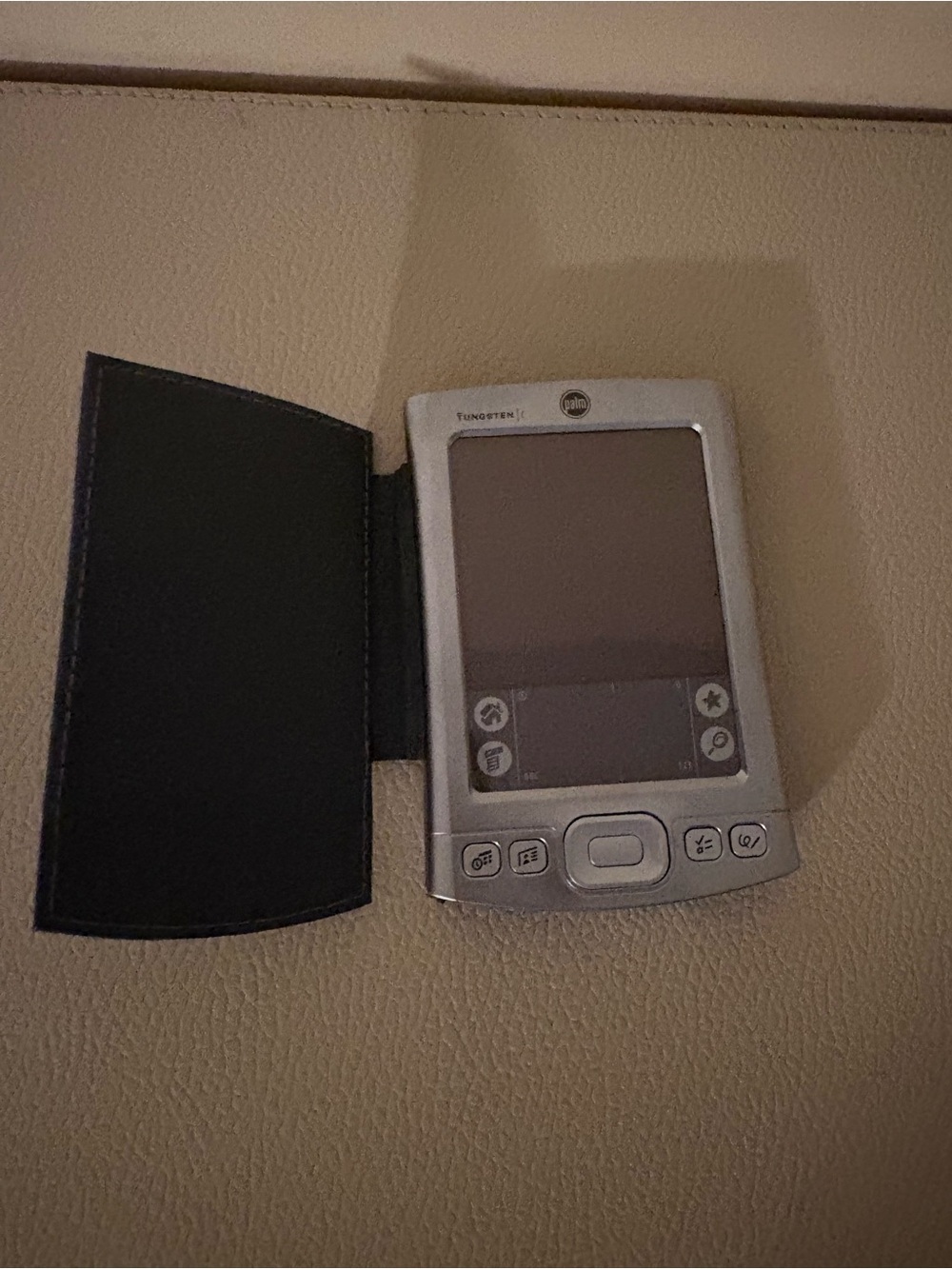 Tungsten Palm Pilot With Leather Case-vintage